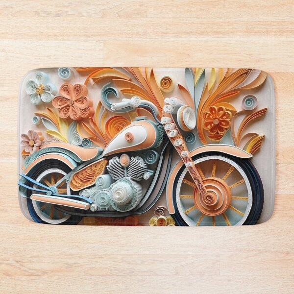 Item preview, Decorative Paper Quilling motorcycle pastel print designed and sold by dcrc.