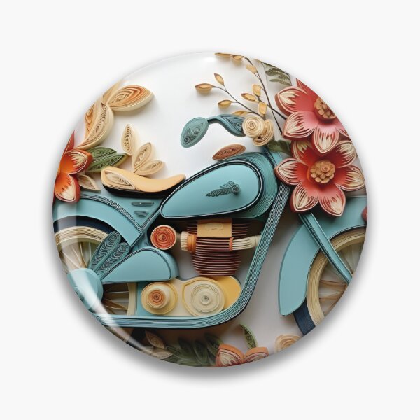 Item preview, decorative paper quilling motorcycle pastel print designed and sold by dcrc.