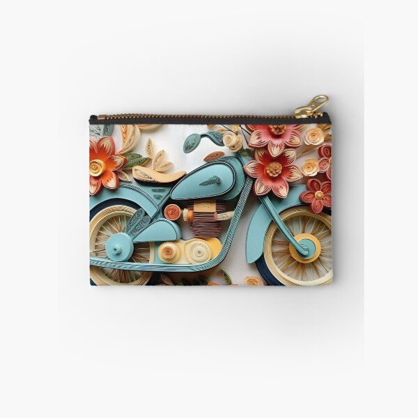 Item preview, decorative paper quilling motorcycle pastel print designed and sold by dcrc.