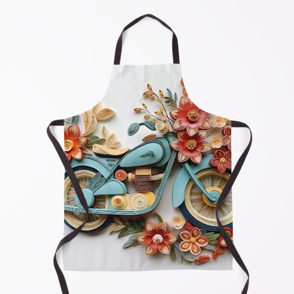 Item preview, decorative paper quilling motorcycle pastel print designed and sold by dcrc.
