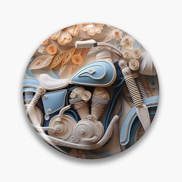 Item preview, decorative paper quilling motorcycle pastel print designed and sold by dcrc.