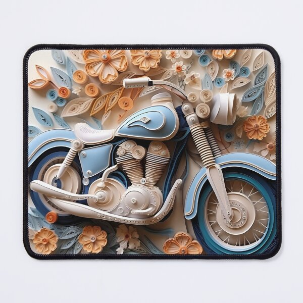 Item preview, decorative paper quilling motorcycle pastel print designed and sold by dcrc.