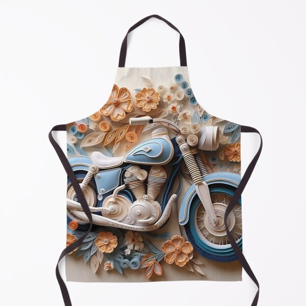 Item preview, decorative paper quilling motorcycle pastel print designed and sold by dcrc.