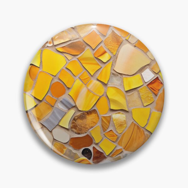 Item preview, Yellow Barselona trencadis mosaic art | Barselona colorful mosaic | Gaudi trencadis mosaic | Gaudi style | Barcelona Park Guell art designed and sold by LolioGifts.