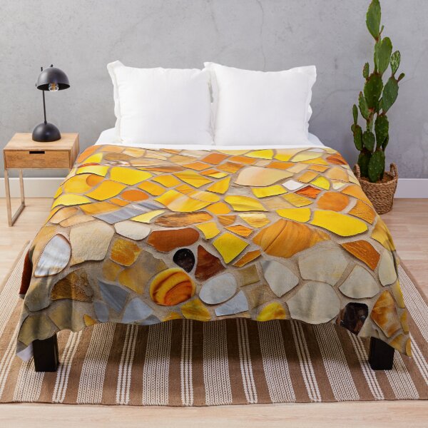 Item preview, Yellow Barselona trencadis mosaic art | Barselona colorful mosaic | Gaudi trencadis mosaic | Gaudi style | Barcelona Park Guell art designed and sold by LolioGifts.