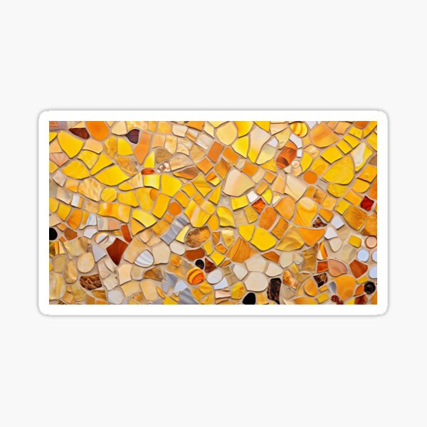 Item preview, Yellow Barselona trencadis mosaic art | Barselona colorful mosaic | Gaudi trencadis mosaic | Gaudi style | Barcelona Park Guell art designed and sold by LolioGifts.