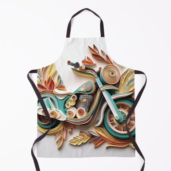 Item preview, decorative paper quilling motorcycle pastel print designed and sold by dcrc.