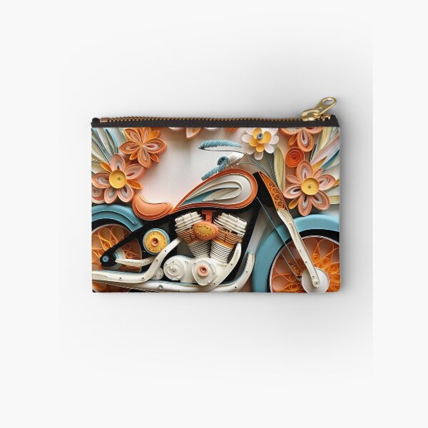 Item preview, decorative paper quilling motorcycle pastel print designed and sold by dcrc.