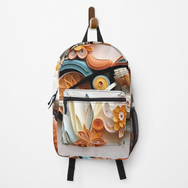 Item preview, decorative paper quilling motorcycle pastel print designed and sold by dcrc.