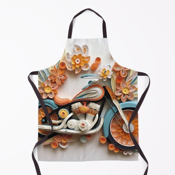 Item preview, decorative paper quilling motorcycle pastel print designed and sold by dcrc.