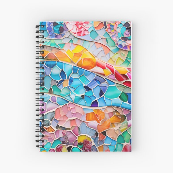 Item preview, Colorful Barcelona trencadis mosaic art Barcelona colorful mosaic Gaudi trencadis mosaic Antoni Gaudi style Barcelona Park Guell mosaic designed and sold by LolioGifts.