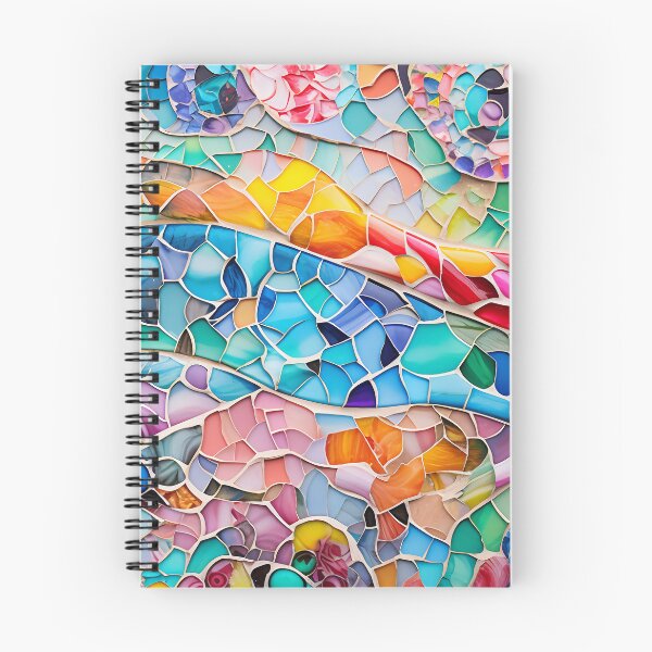 Item preview, Colorful Barcelona trencadis mosaic art Barcelona colorful mosaic Gaudi trencadis mosaic Antoni Gaudi style Barcelona Park Guell mosaic designed and sold by LolioGifts.