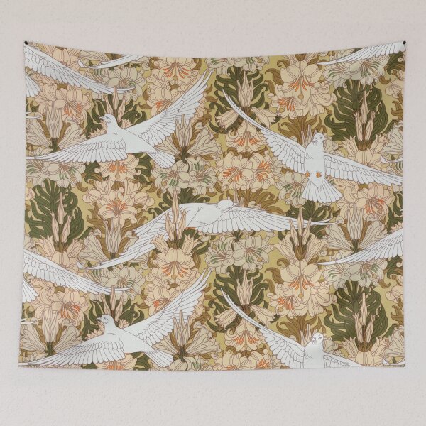 Item preview, Dove and Lily Floral Print designed and sold by VintageArchive.