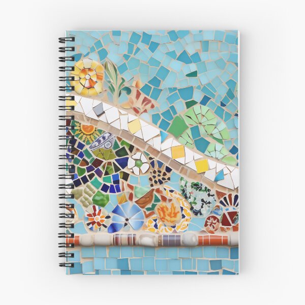 Item preview, Green and blue Barselona trencadis mosaic art | Barselona colorful mosaic | Gaudi trencadis mosaic | Gaudi style | Barcelona Park Guell art designed and sold by LolioGifts.