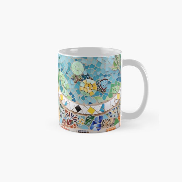 Item preview, Green and blue Barselona trencadis mosaic art | Barselona colorful mosaic | Gaudi trencadis mosaic | Gaudi style | Barcelona Park Guell art designed and sold by LolioGifts.