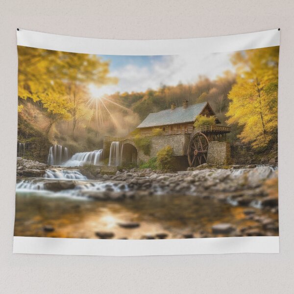 Item preview, New England Fall at the Old Grinding Mill designed and sold by Glenburn Graphics.