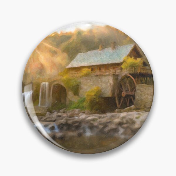 Item preview, New England Fall at the Old Grinding Mill Oil Painting designed and sold by Glenburn Graphics.