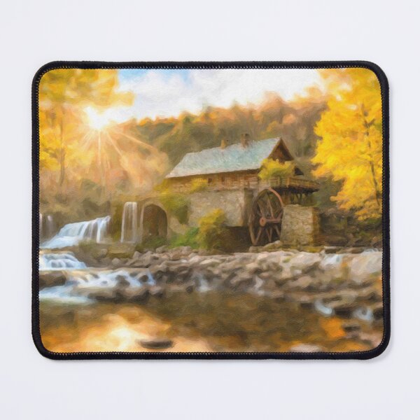 Item preview, New England Fall at the Old Grinding Mill Oil Painting designed and sold by Glenburn Graphics.
