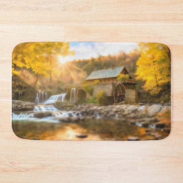 Item preview, New England Fall at the Old Grinding Mill Oil Painting designed and sold by Glenburn Graphics.