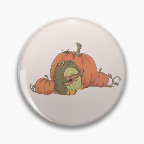 Item preview, Frog with ukulele surrounded by pumpkins designed and sold by Deermarket.