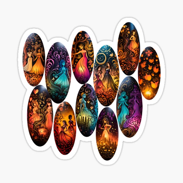 Item preview,  Halloween princesses, princesses, girls cats, skeletons and pumpkins, Skull, skeleton, cat girl, pumpkins and cats, Ghost, PUMPKINS, HALLOWEEN, spider, cat, scary house, scary forest designed and sold by PRYMULLART.