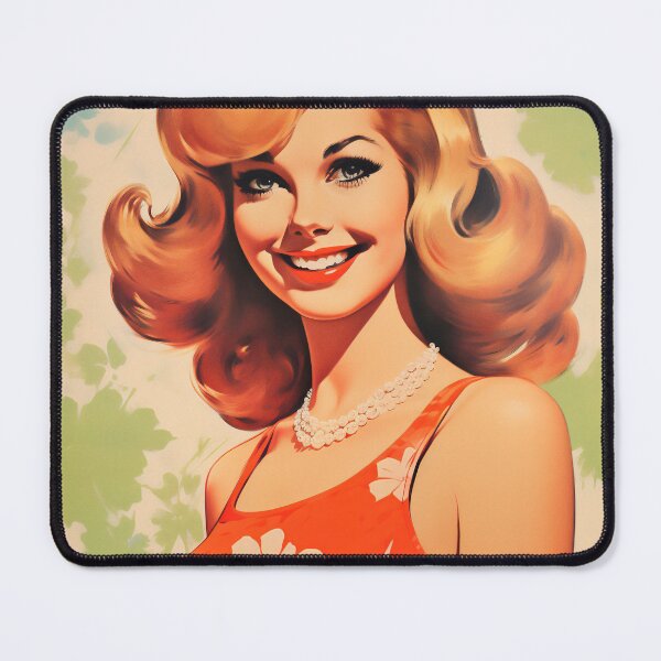 Item preview, Vintage illustration of a blonde woman in sixties style designed and sold by GoldenTimesCafe.