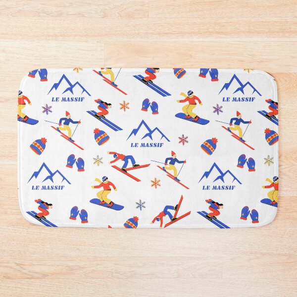 Item preview, Le Massif de Charlevoix Quebec Canada Ski Snowboard seamless pattern designed and sold by Vintage-TM.