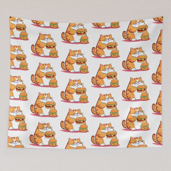 Item preview, Fat Cat Enjoying With Burger designed and sold by naragagil.