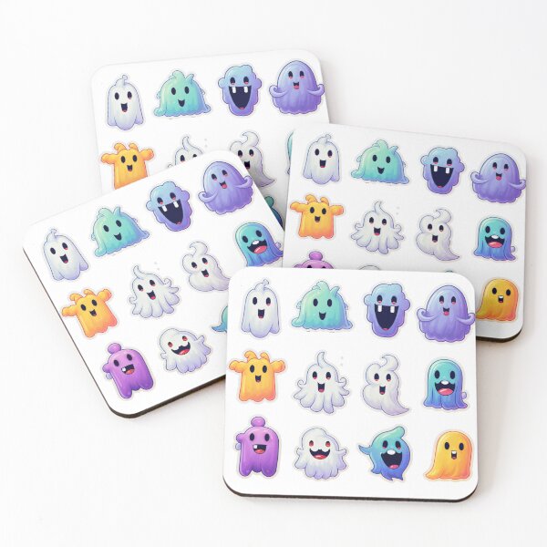 Item preview, Colorful Halloween Ghosts Stickers designed and sold by NicolasGlowArt.
