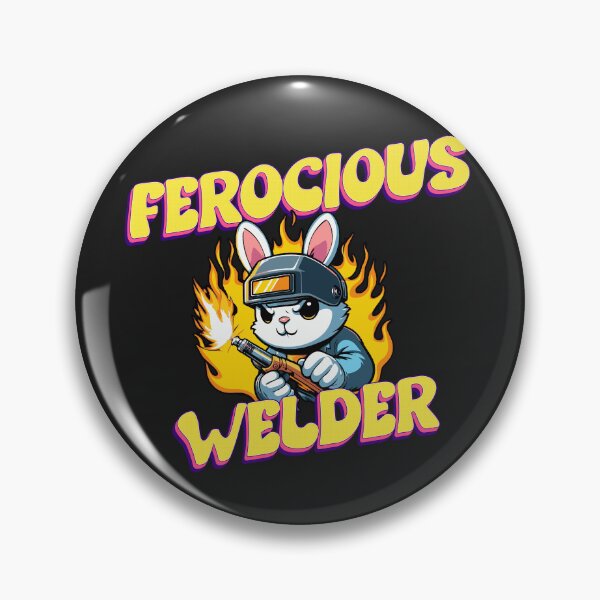 Item preview, Ferocious welder funny bunny designed and sold by HomeCoquette.