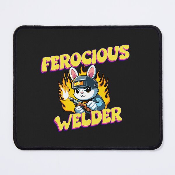 Item preview, Ferocious welder funny bunny designed and sold by HomeCoquette.