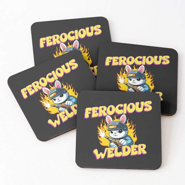 Item preview, Ferocious welder funny bunny designed and sold by HomeCoquette.
