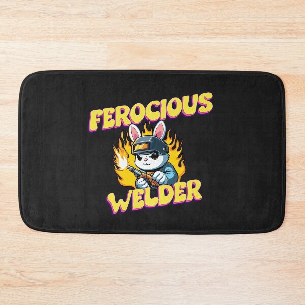 Item preview, Ferocious welder funny bunny designed and sold by HomeCoquette.