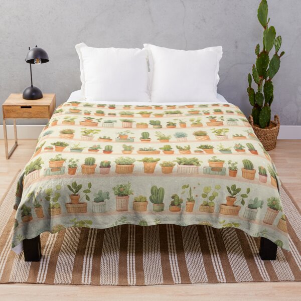 Item preview, Succulents in pots Pastel vibes pattern designed and sold by Sara-Design2.