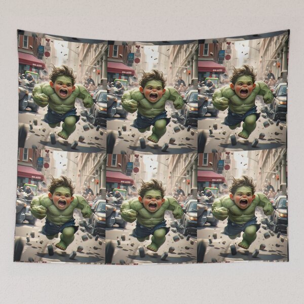 Artikelvorschau, Hulk-Kid-Version, süßes Hulk-Midjourney-Sonderdesign entworfen und verkauft von MiidjourneyART.
