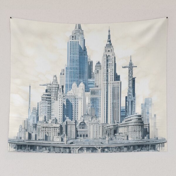 Item preview, Blueprint Style Design of a City designed and sold by dcrc.