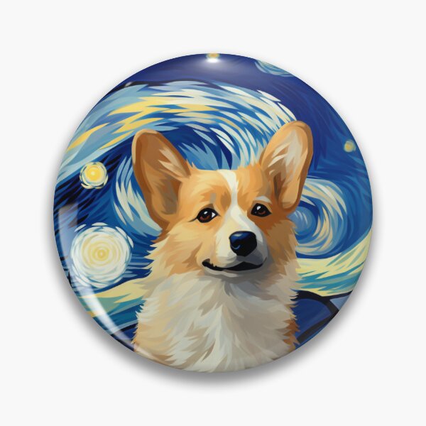 Item preview, Starry Night Corgi Van gogh Inspired Painting designed and sold by floralcrafts.