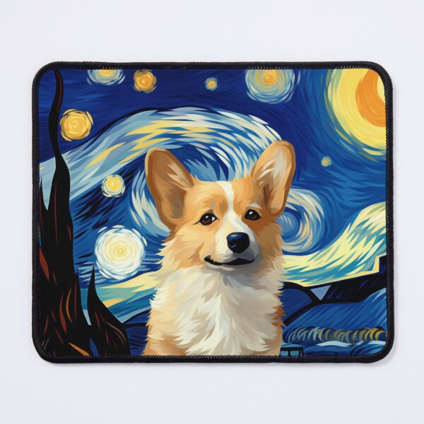 Item preview, Starry Night Corgi Van gogh Inspired Painting designed and sold by floralcrafts.