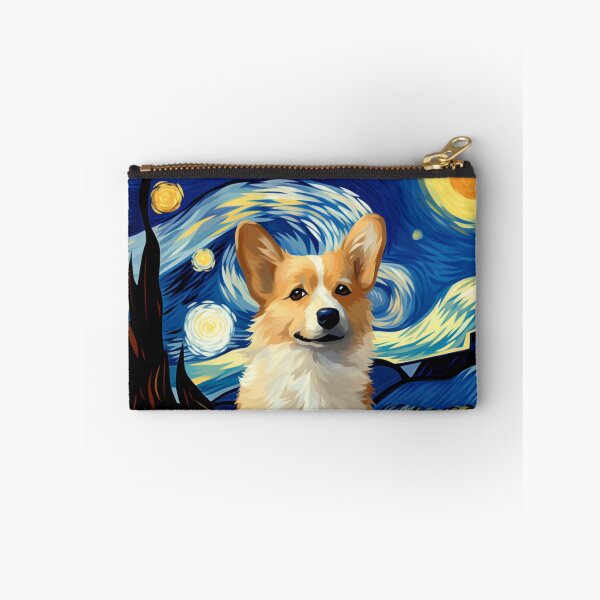 Aperçu de l'œuvre Nuit étoilée Corgi Van Gogh Peinture inspirée créée et vendue par floralcrafts.