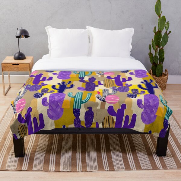 Item preview, Cactus pop art purple beige style 1 designed and sold by flatindostudio.
