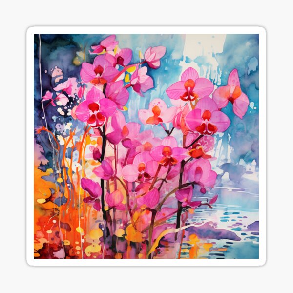 Item preview, Abstract Orchid Beauty: Watercolor Art for Flower Lovers designed and sold by aricutcia.