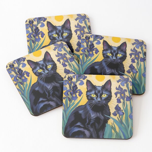 Item preview, Black Cat between Irises designed and sold by BarbieBoutique.