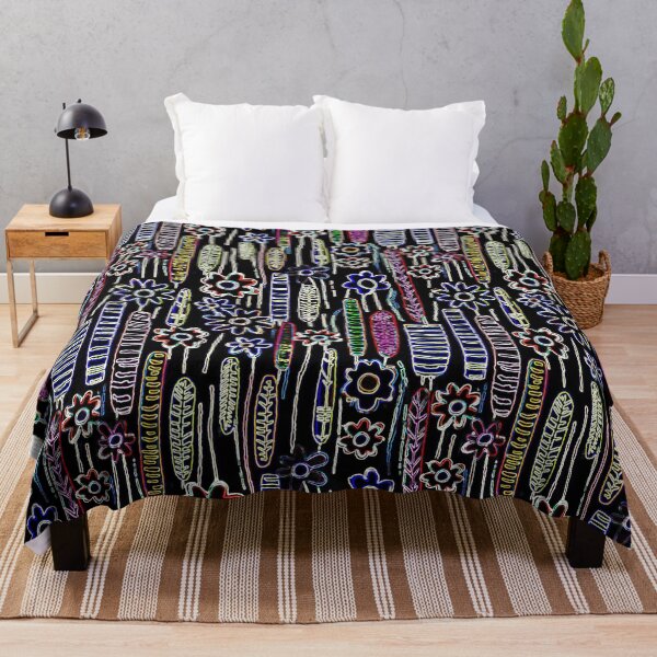 Item preview, plastic floral glow digital black designed and sold by Alessandro Remo Mazzoni Remotextiles.