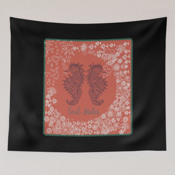 Item preview, Sea horses in red background designed and sold by mndesignworx.