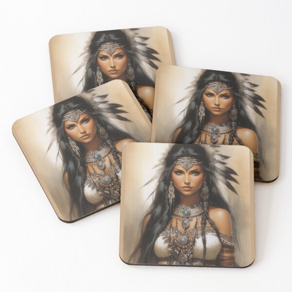 Item preview, Native American Indian Woman designed and sold by ArtCraftLab.