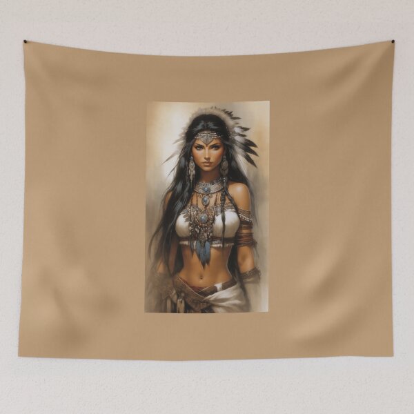 Item preview, Native American Indian Woman designed and sold by ArtCraftLab.