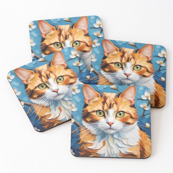 Item preview, Calico Cat under Almond Blossoms designed and sold by BarbieBoutique.
