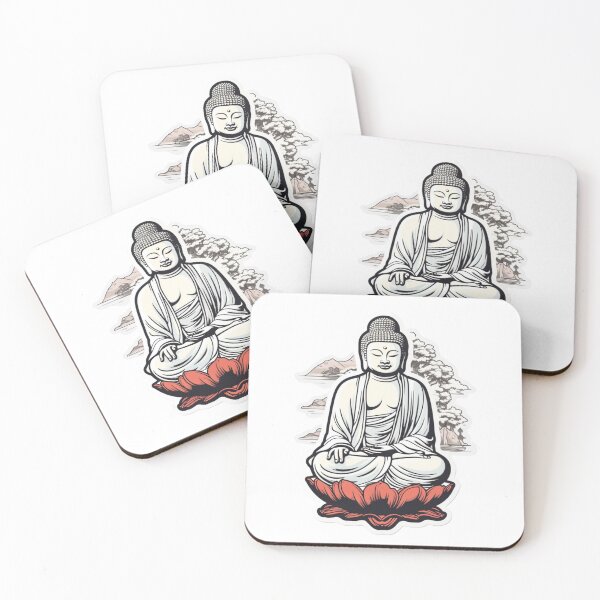 Item preview, Black White Buddha Meditation Sticker For Different Surfaces designed and sold by MartynGrey.