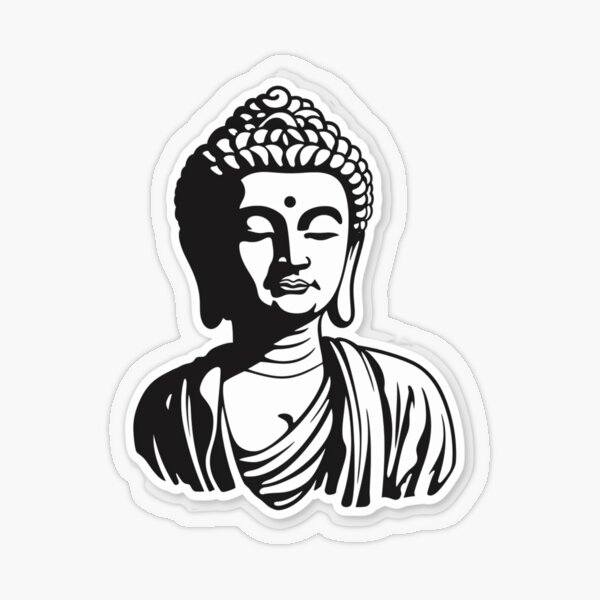 Buddha, 3D white and pink statue . Buddhist decor for your space .   Sticker for Sale by MartynGrey