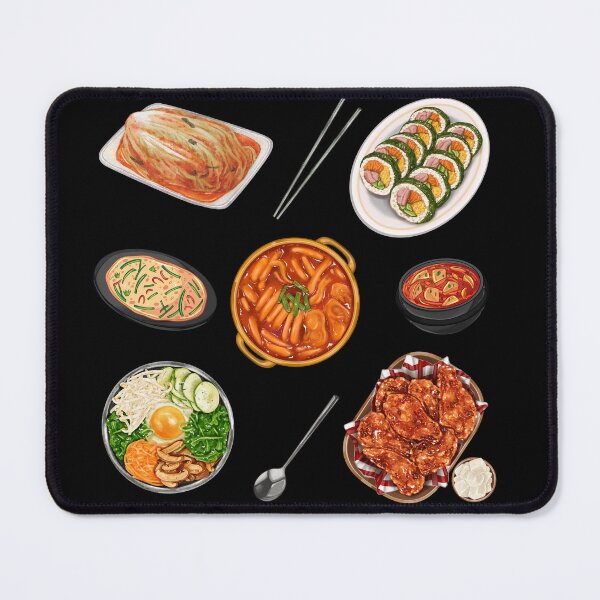 Item preview, Korean Food Set - K Food - Kimchi, Bibimbap, Tteokbokki, Korean Fried Chicken designed and sold by patternjp.